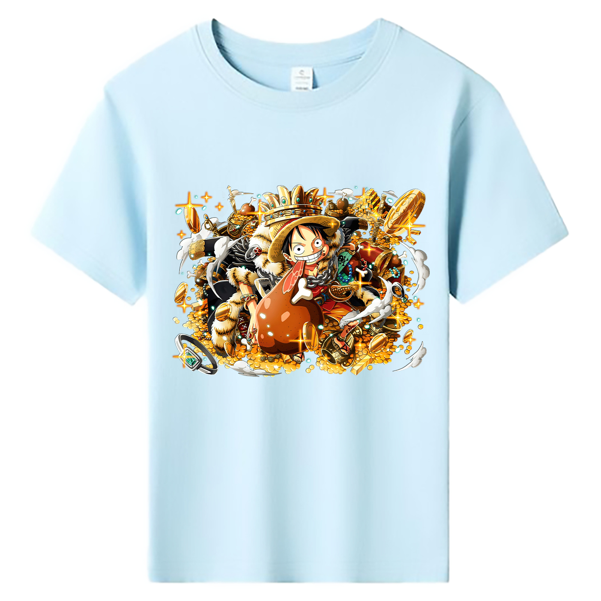 ワンピース モンキー・D・ルフィ ONE PIECE Monkey D. Luffy 綿100％キッズTシャツ（フロントプリント）